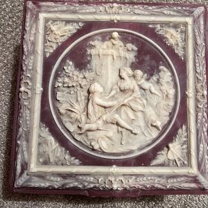 Vintage Incolay Stone Jewelry Box